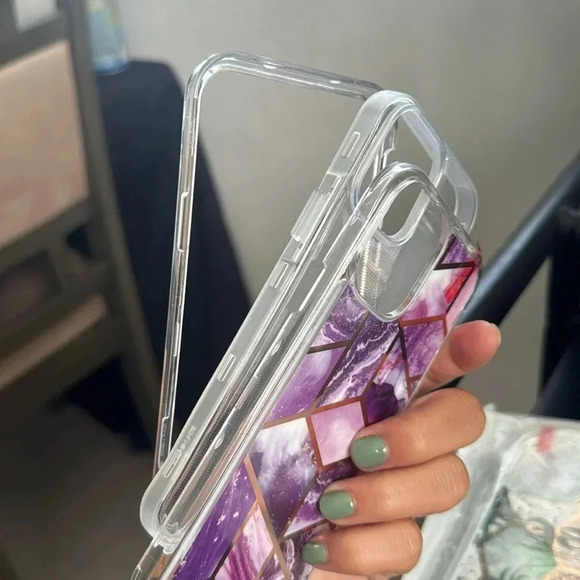 Clear Marble Purple  Case – iPhone 12\ 12 Pro - Picture 6 of 6